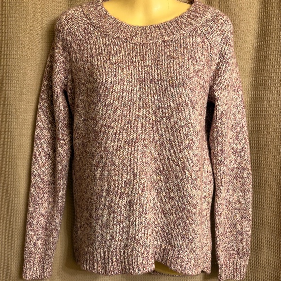 Loft Purple, White Sweater Pullover Women's XS - Picture 1 of 8